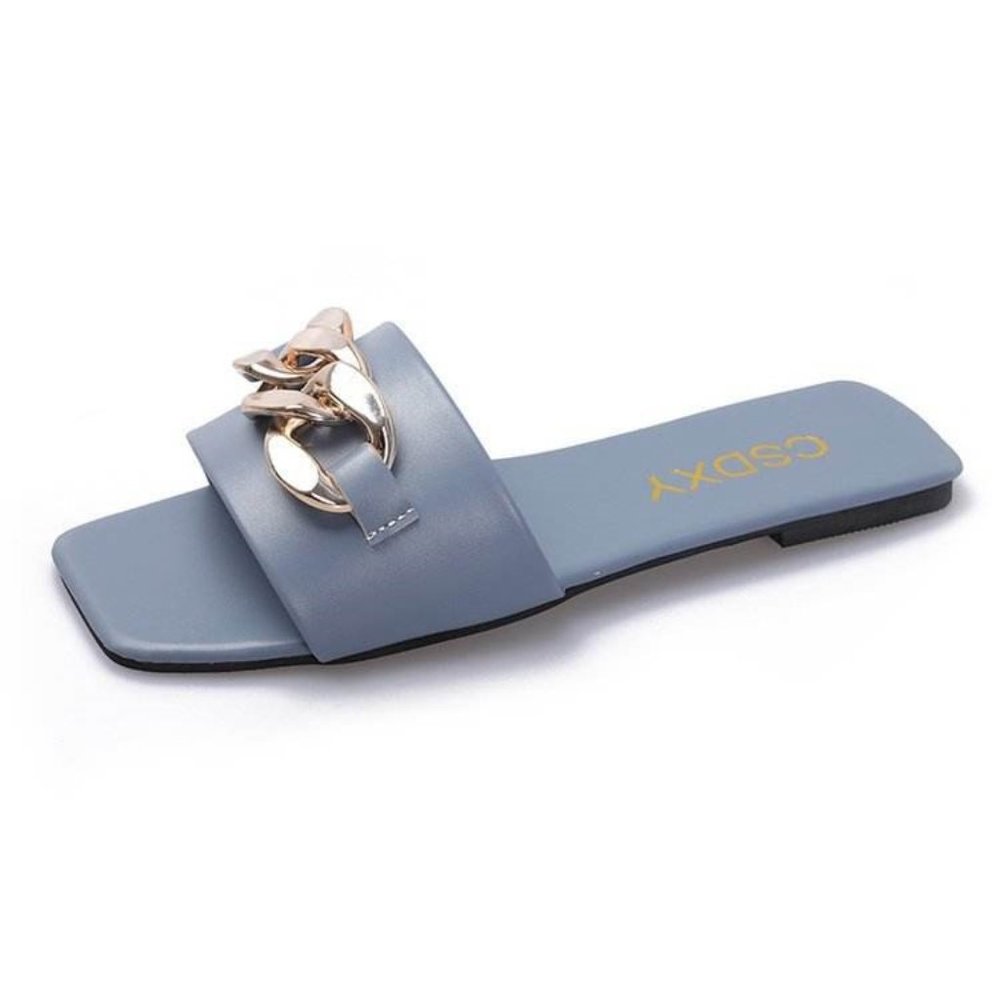 ultra thin flats, thick front chain style sandals
